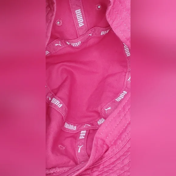 PUMA Adult Pink Bucket Retro Hat -embroidered Logo- One Size-Unisex 100%cotton - Picture 6 of 10